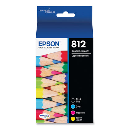 Epson® T812120-BCS (T812) DURABrite Ultra Ink, 350/300 Page-Yield, Black/Cyan/Magenta/Yellow (EPST812120BCS)