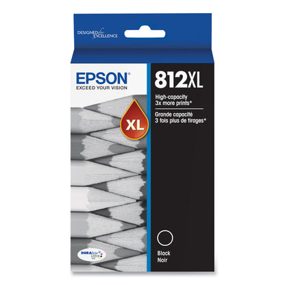 Epson® T812XL120-S (T812XL) DURABrite Ultra High-Yield Ink, 1,100 Page-Yield, Black (EPST812XL120S)