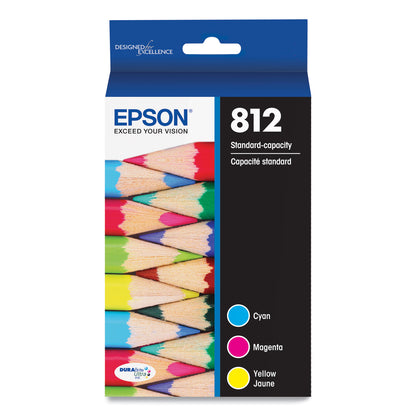 Epson® T812520-S (T812) DURABrite Ultra Ink, 300 Page-Yield, Cyan/Magenta/Yellow (EPST812520S)