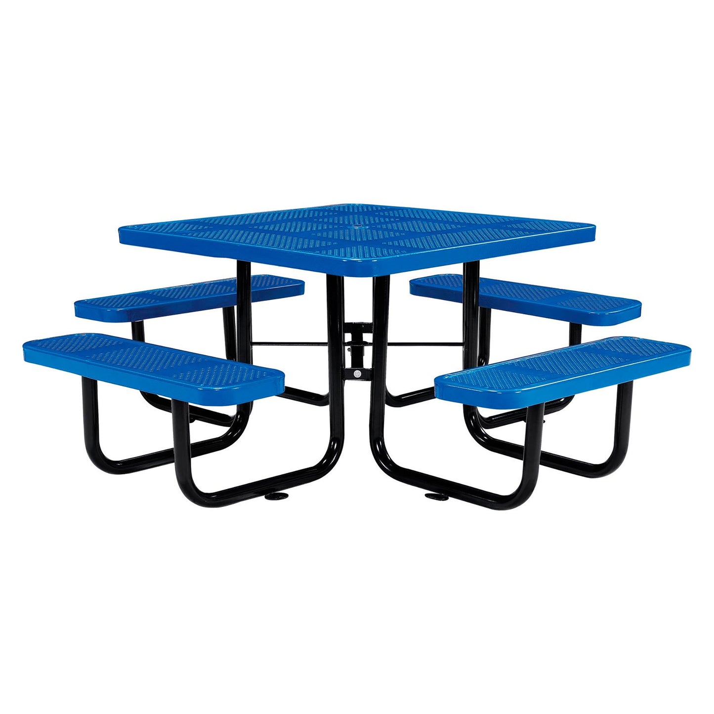 Global Industrial 46" Square Picnic Table, Perforated Metal, Blue (WB694551BL)