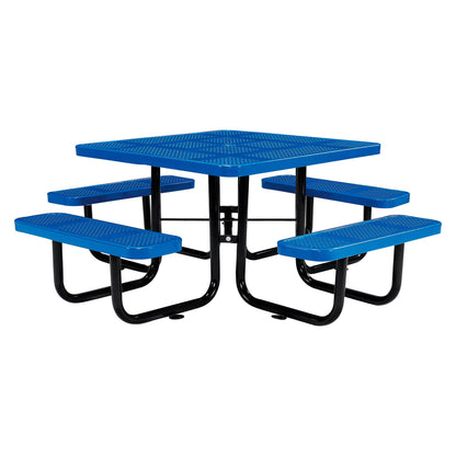 Global Industrial 46" Square Picnic Table, Perforated Metal, Blue (WB694551BL)