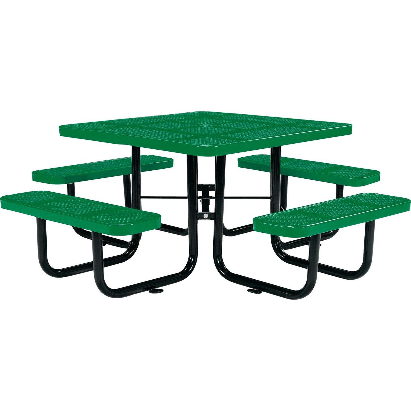 Global Industrial 46" Square Picnic Table, Perforated Metal, Green (WB694551GN)