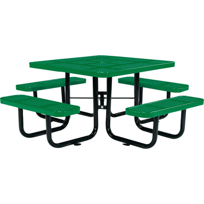 Global Industrial 46" Square Picnic Table, Perforated Metal, Green (WB694551GN)