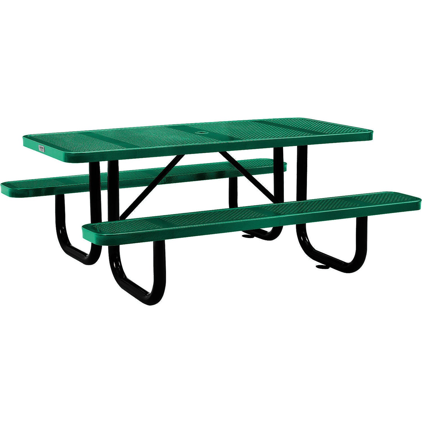 Global Industrial 6' Rectangular Picnic Table, Perforated Metal, Green (WB694553GN)