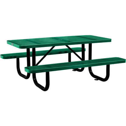 Global Industrial 6' Rectangular Picnic Table, Perforated Metal, Green (WB694553GN)