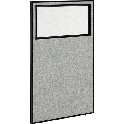 Interion Office Partition Panel with Partial Window, 36-1/4"W x 60"H, Gray (WB694659WGY)