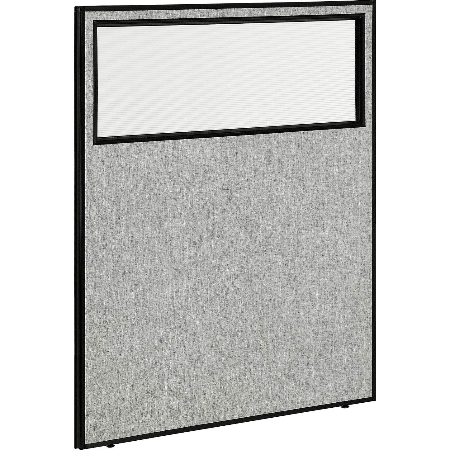 Interion Office Partition Panel with Partial Window, 48-1/4"W x 60"H, Gray (WB694660WGY)