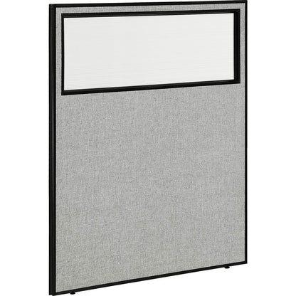 Interion Office Partition Panel with Partial Window, 48-1/4"W x 60"H, Gray (WB694660WGY)