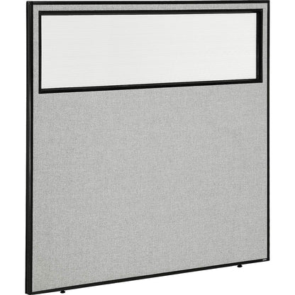 Interion Office Partition Panel with Partial Window, 60-1/4"W x 60"H, Gray (WB694661WGY)