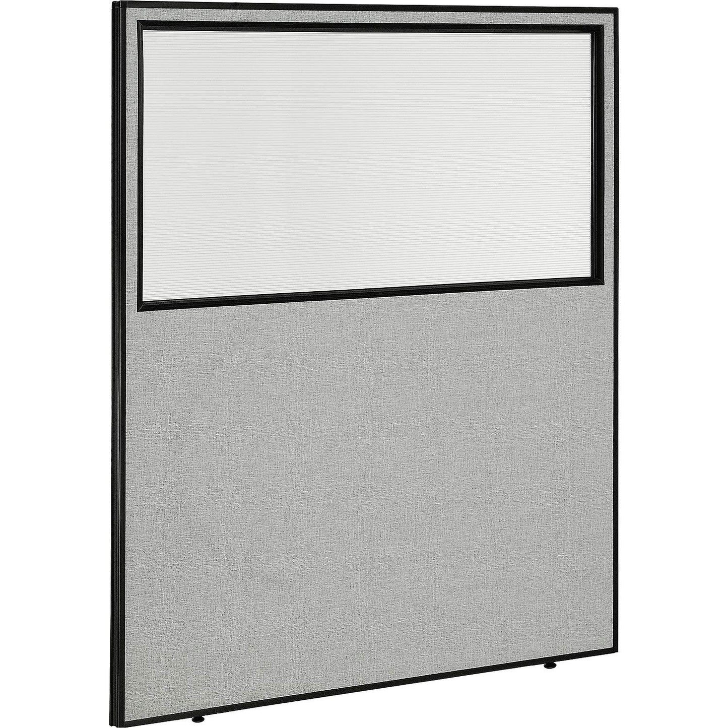 Interion Office Partition Panel with Partial Window, 60-1/4"W x 72"H, Gray (WB694665WGY)