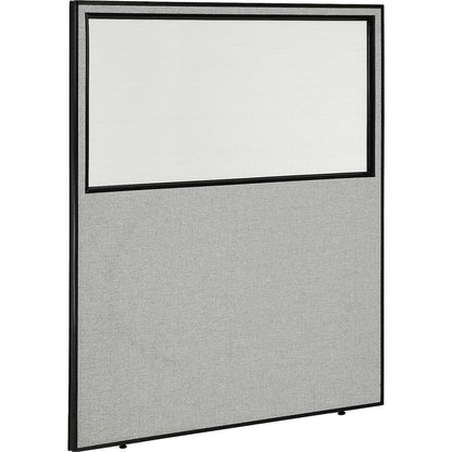 Interion Office Partition Panel with Partial Window, 60-1/4"W x 72"H, Gray (WB694665WGY)