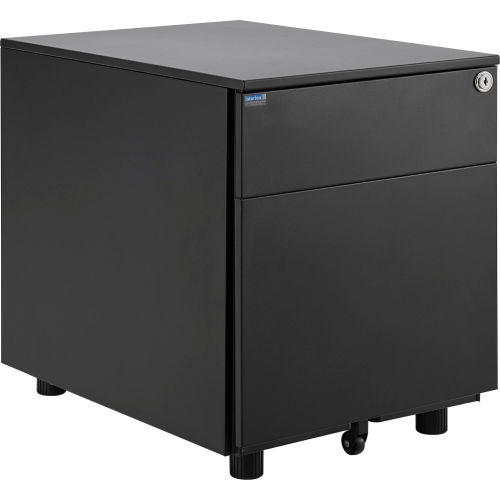 Interion Low Height 2 Drawer Pedestal, Black (WB695302)