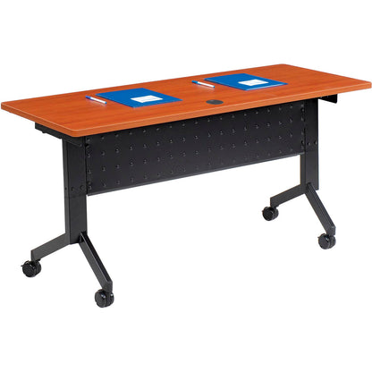 Interion Flip-Top Training Table, 60"L x 24"W, Cherry (WB695124)
