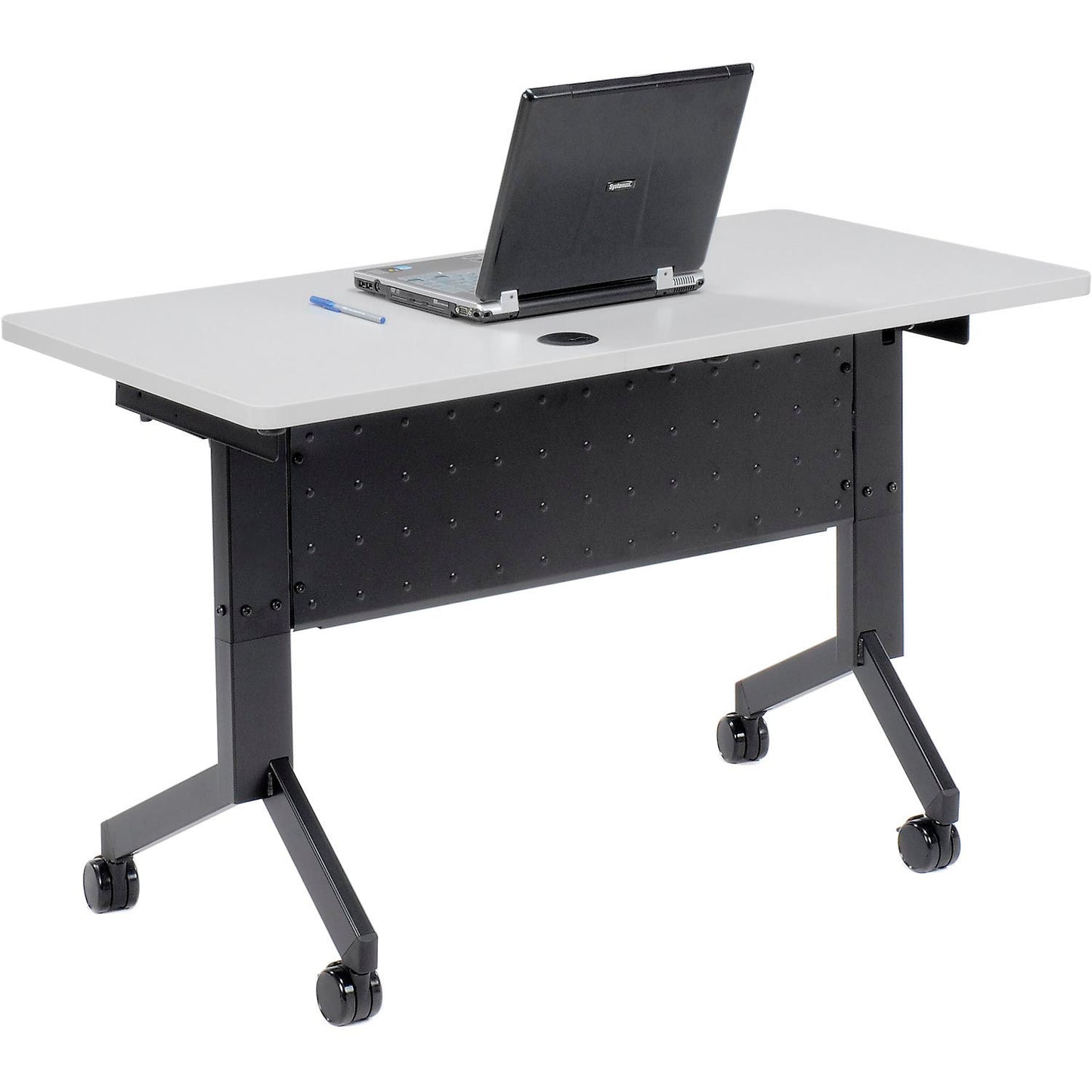 Interion Flip-Top Training Table, 48"L x 24"W, Gray (WB695218)