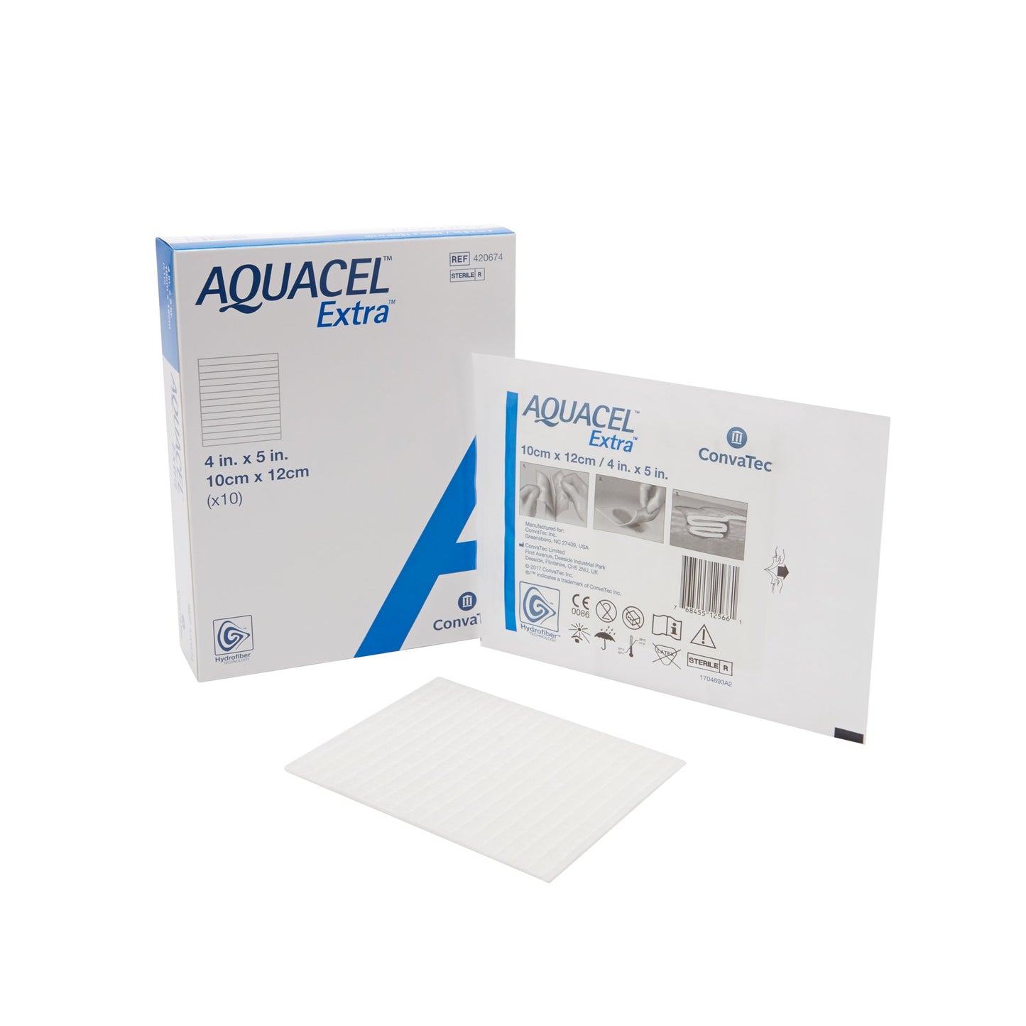 Aquacel® Extra™ Gelling Fiber Wound Dressing 4 X 5 Inch Rectangle Sterile (785799_BX)