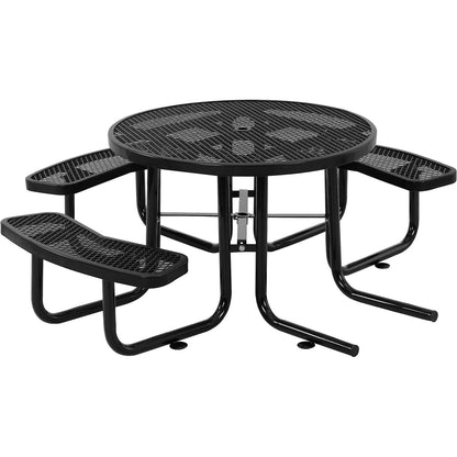 Global Industrial 46" Round Picnic Table, Wheelchair Accessible, Black (WB695290BK)