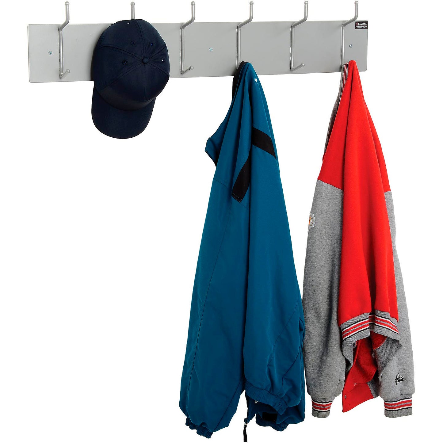 Interion Wall Mounted Coat Rack - Silver (WB695313)