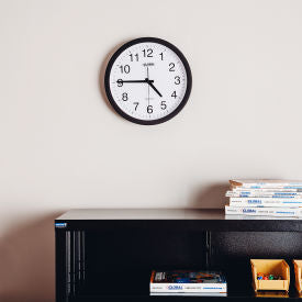 Global Industrial Black Wall Clock 12, Glass Face (WB695322)