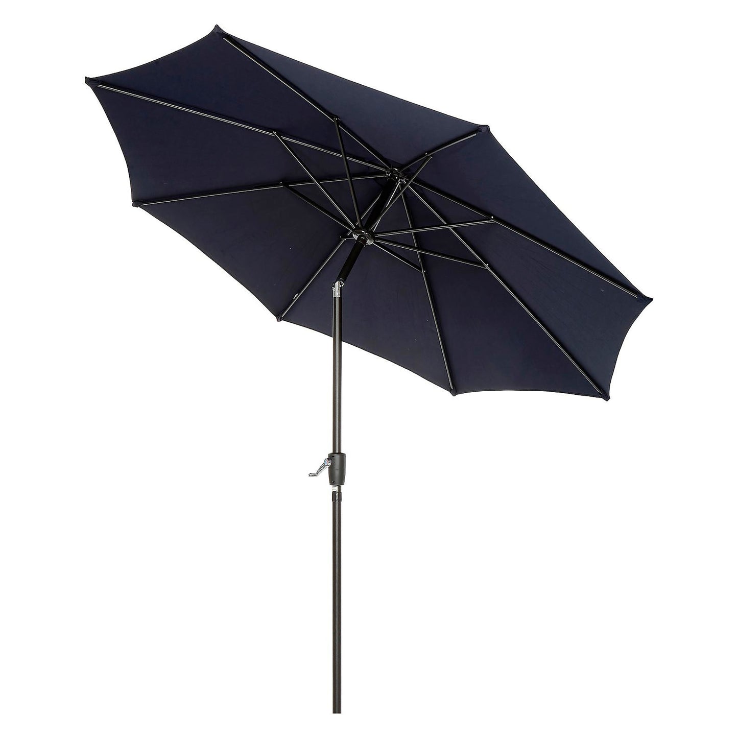 Global Industrial Outdoor Umbrella with Tilt Mechanism, Olefin Fabric, 8-1/2'W, Navy Blue (WB695328)