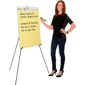 Global Industrial Aluminum Portable Easel Stand With Instant Collapsible Tripod, Black (WB695465)