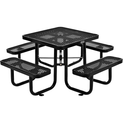Global Industrial 36" Square Picnic Table, Expanded Metal, Black (WB695501BK)