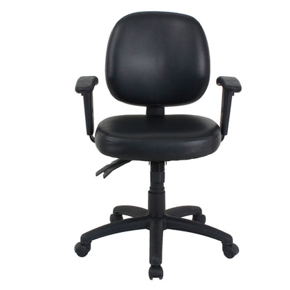 Interion 24 Hour Task Chair With Mid Back & Adjustable Arms, Vinyl, Black (WB695506)