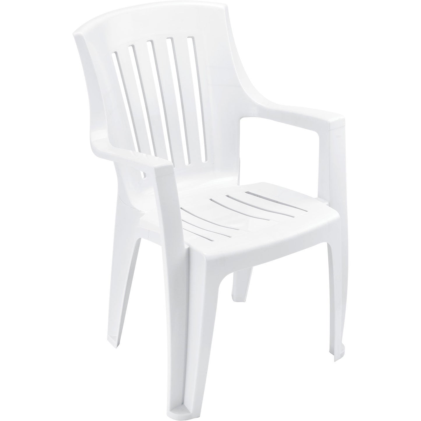 Global Industrial Outdoor Resin Stacking Chair, White (WB695518)