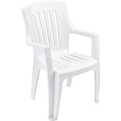 Global Industrial Outdoor Resin Stacking Chair, White (WB695518)