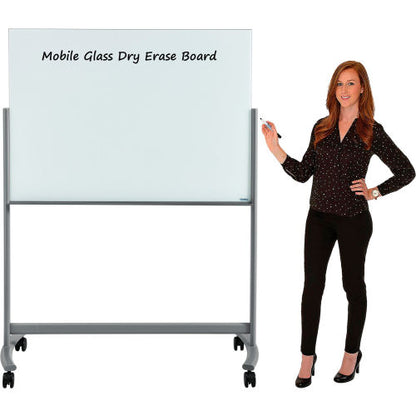 Global Industrial Mobile Glass Board - 48"W x 36"H (WB695691)