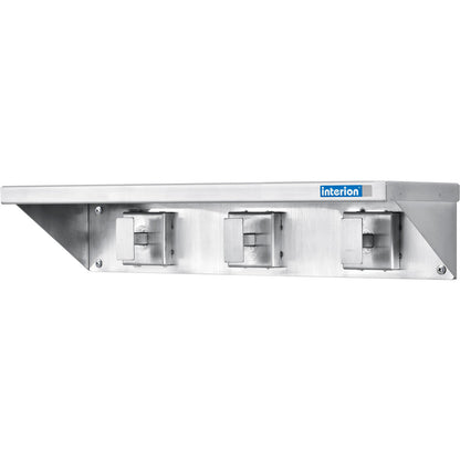 Interion 16"W Coat Rack with Shelf - Stainless Steel - Silver (WB695717)