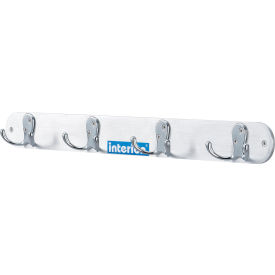 Interion  20"W Coat Rack with 4 Double Prong Hooks - Silver (WB695718)