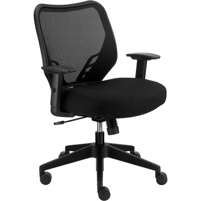 Interion Office Chair Memory Foam With Mid Back & Adjustable Arms, Fabric, Black (WB695729)