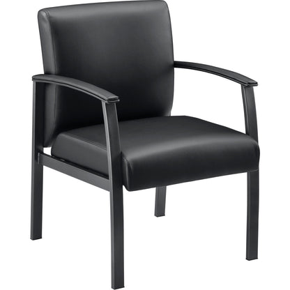 Interion Synthetic Leather Reception Chair with Arms - Black (WB695731)