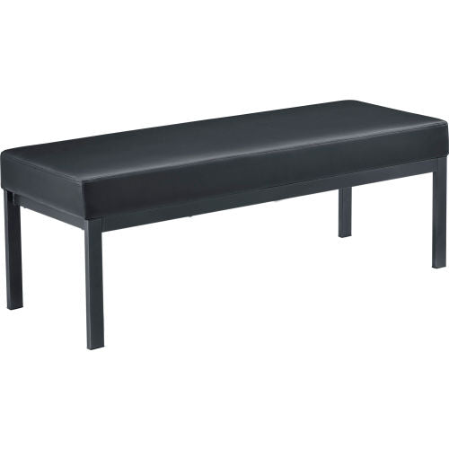 Interion Synthetic Leather Reception Bench - Black (WB695732)