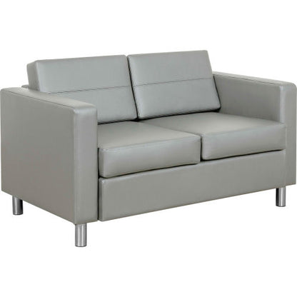 Interion Antimicrobial Upholstered Leather Loveseat, Gray (WB695736GY-AM)