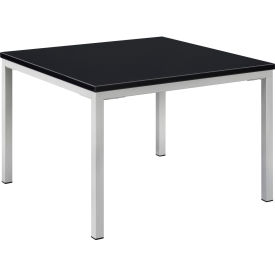 Interion Wood End Table with Steel Frame - 24" x 24" - Black (WB695754BK)