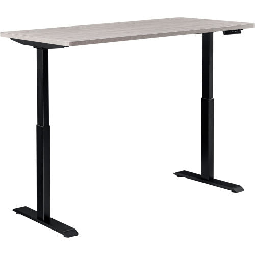Interion Electric Height Adjustable Desk, 60"W x 30"D, Gray W/ Black Base (WB695780GY)