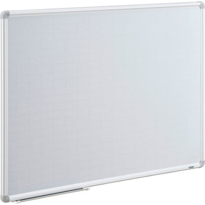 Global Industrial Magnetic Steel Dry Erase Planning Board, Aluminum Frame, 1x2 Grid, 36" x 24" (WB695783)