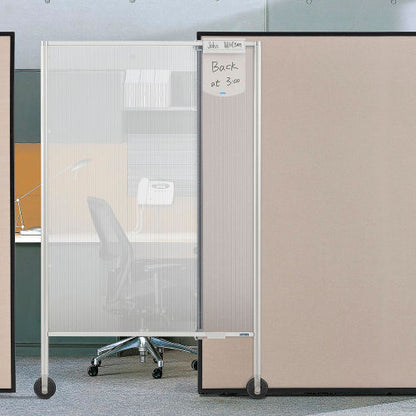 Global Industrial Interion Rolling Privacy Screen For Partition Panels, 38"W x 58"H, Frosted (WB695940)