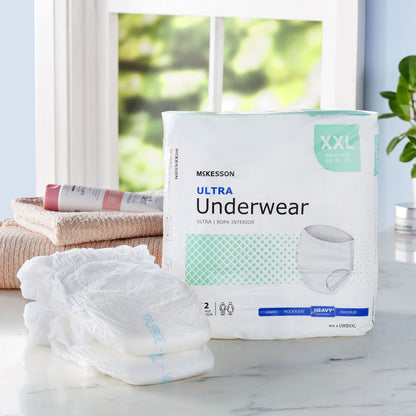 McKesson Ultra Unisex Adult Absorbent Underwear Pull On with Tear Away Seams 2X-Large Disposable Heavy Absorbency (724919_BG)