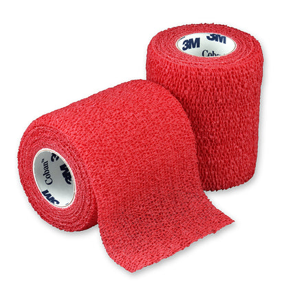 3M™ Coban™ Cohesive Bandage 3 Inch X 5 Yard Self-Adherent Closure Red NonSterile Standard Compression (176491_EA)