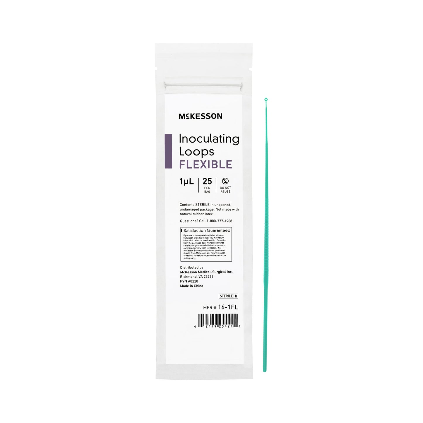 McKesson Inoculating Loop 1 µL High Impact Polystyrene Integrated Handle Sterile (1175306_CS)