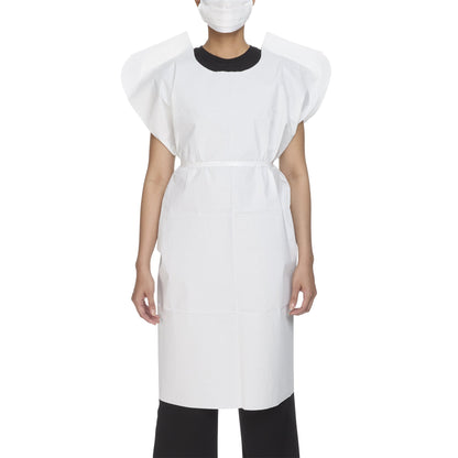 McKesson Patient Exam Gown One Size Fits Most White Disposable (906756_CS)