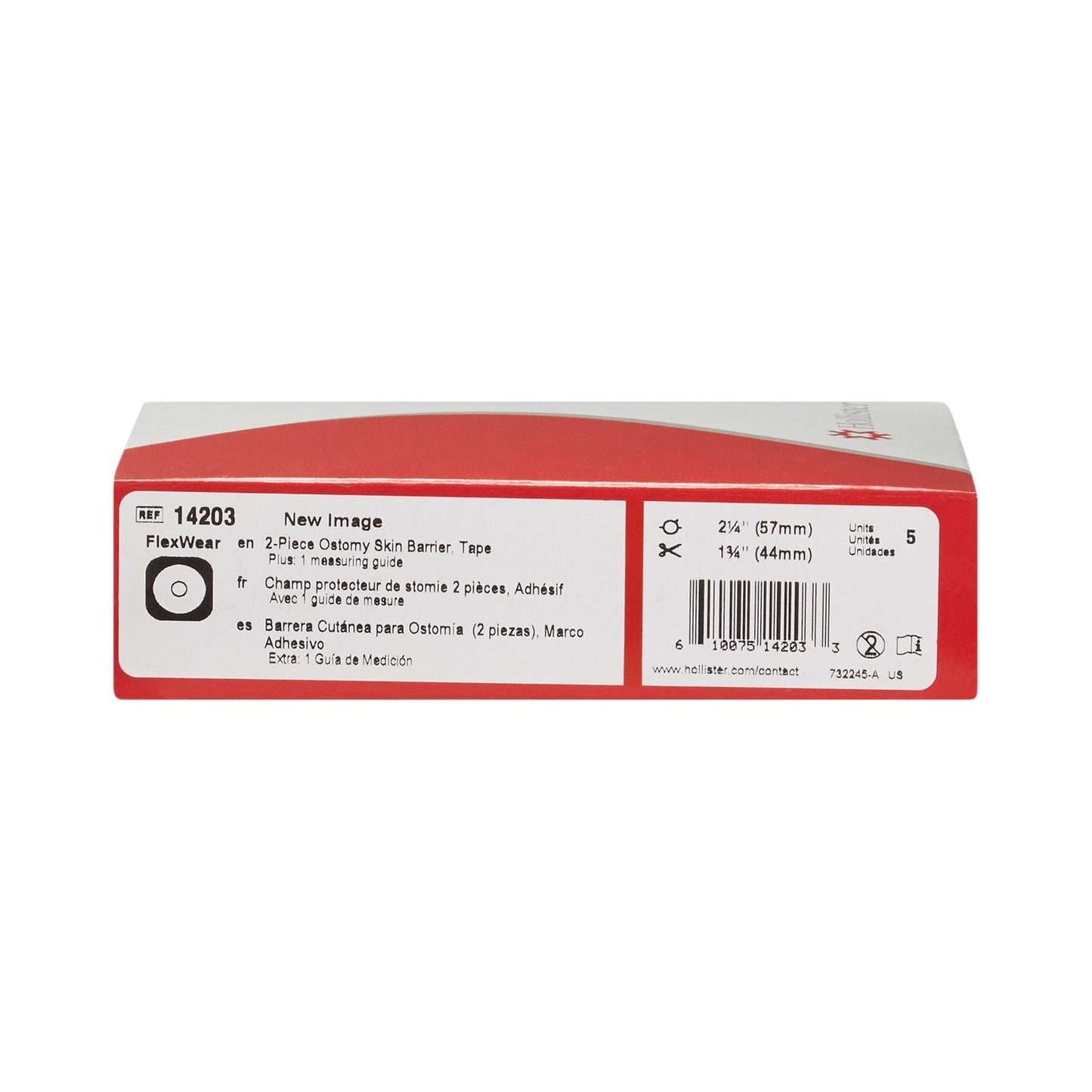 New Image™ Flextend™ Ostomy Barrier Trim to Fit, Standard Wear Adhesive Tape 57 mm Flange Red Code System Hydrocolloid Up to 1-3/4 Inch Opening (474631_BX)