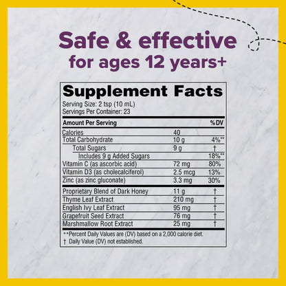 Zarbee's® Cough + Immune Cold and Cough Relief 11 g Strength Syrup 8 oz. (1228868_EA)