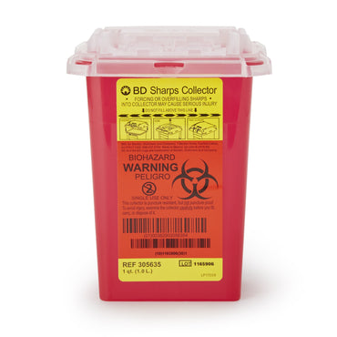 BD™ Sharps Container Red Base 7 H X 4-9/10 W X 3-9/10 D Inch Vertical Entry 0.25 Gallon (471225_CS)
