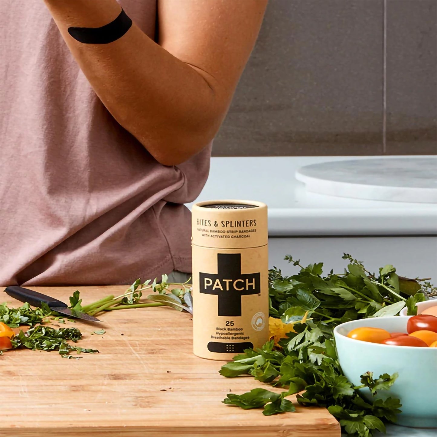 Patch™ Adhesive Strip 3/4 X 3 Inch Bamboo s/b Bamboo / Charcoal Rectangle Tan Sterile (1197652_CT)