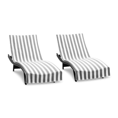 Arkwright Home California Cabana Chaise Cover 30x85 Grey (2/Pack) (P-CC-CABANA-GY)