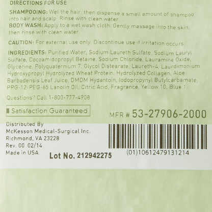 McKesson Shampoo and Body Wash 2,000 mL Dispenser Refill Bag Cucumber Melon Scent (468271_EA)