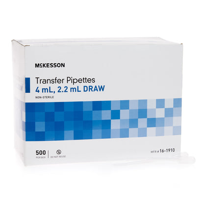 McKesson Transfer Pipette 3.9 mL Capacity 0.5 to 1 mL Graduation Increments NonSterile (507456_BX)